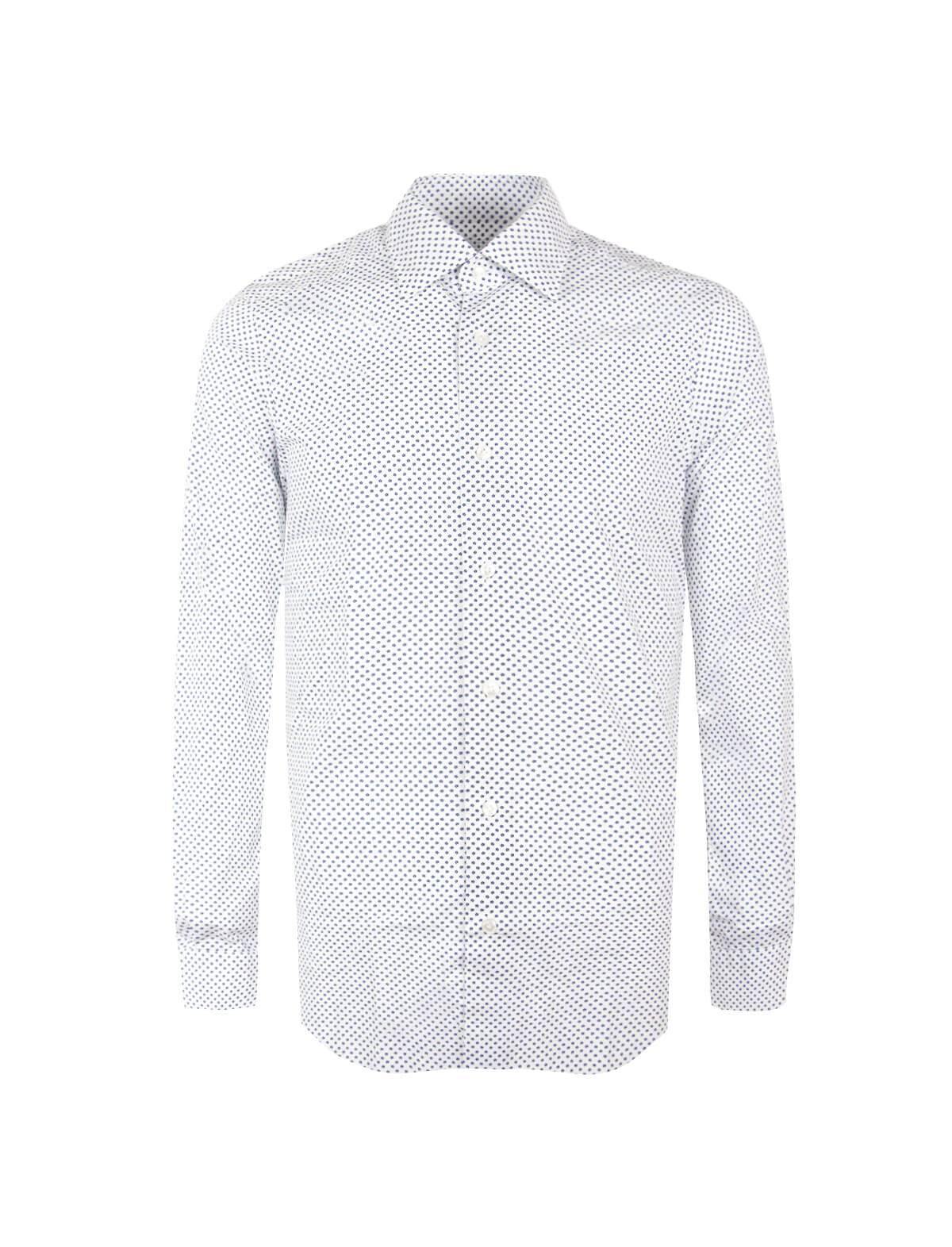 BARBA Culto Cotton White Shirt in Micro Flower Print | CLOSET Singapore