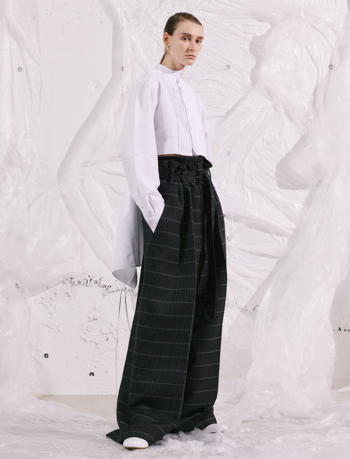 BEAUTIFUL PEOPLE Tuxedo Apron Cotton Shirt in Off White | CLOSET Singapore