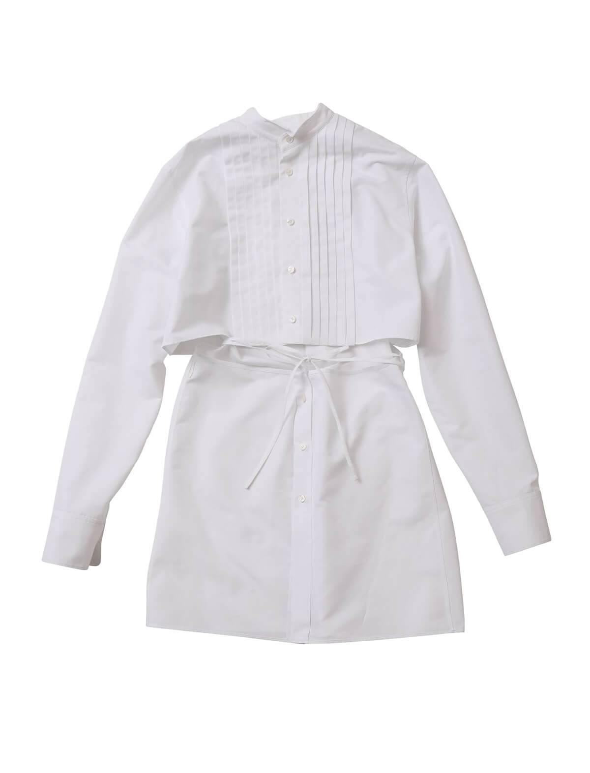 BEAUTIFUL PEOPLE Tuxedo Apron Cotton Shirt in Off White | CLOSET Singapore