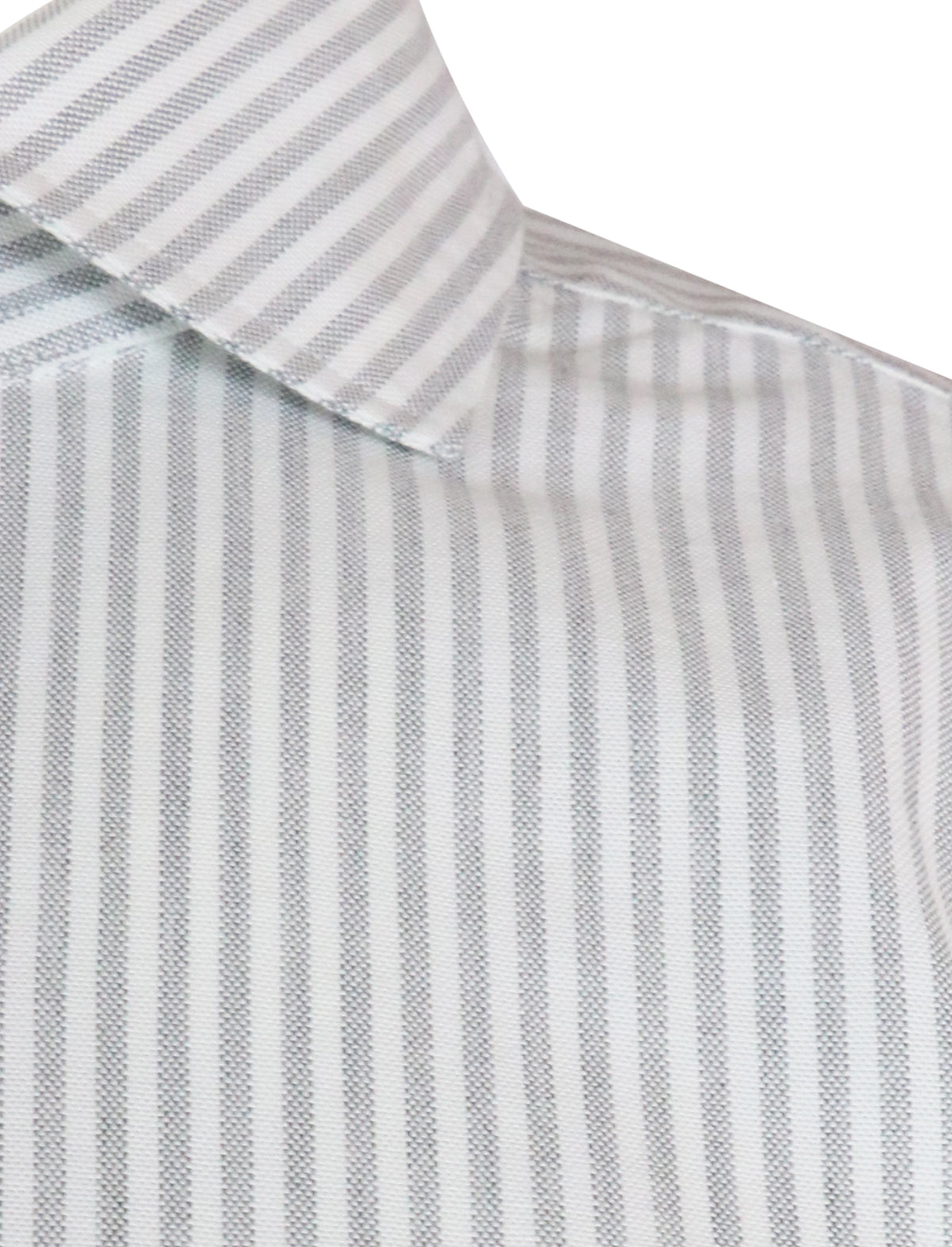Barba Napoli Classic Cotton Shirt in Light Grey Stripes