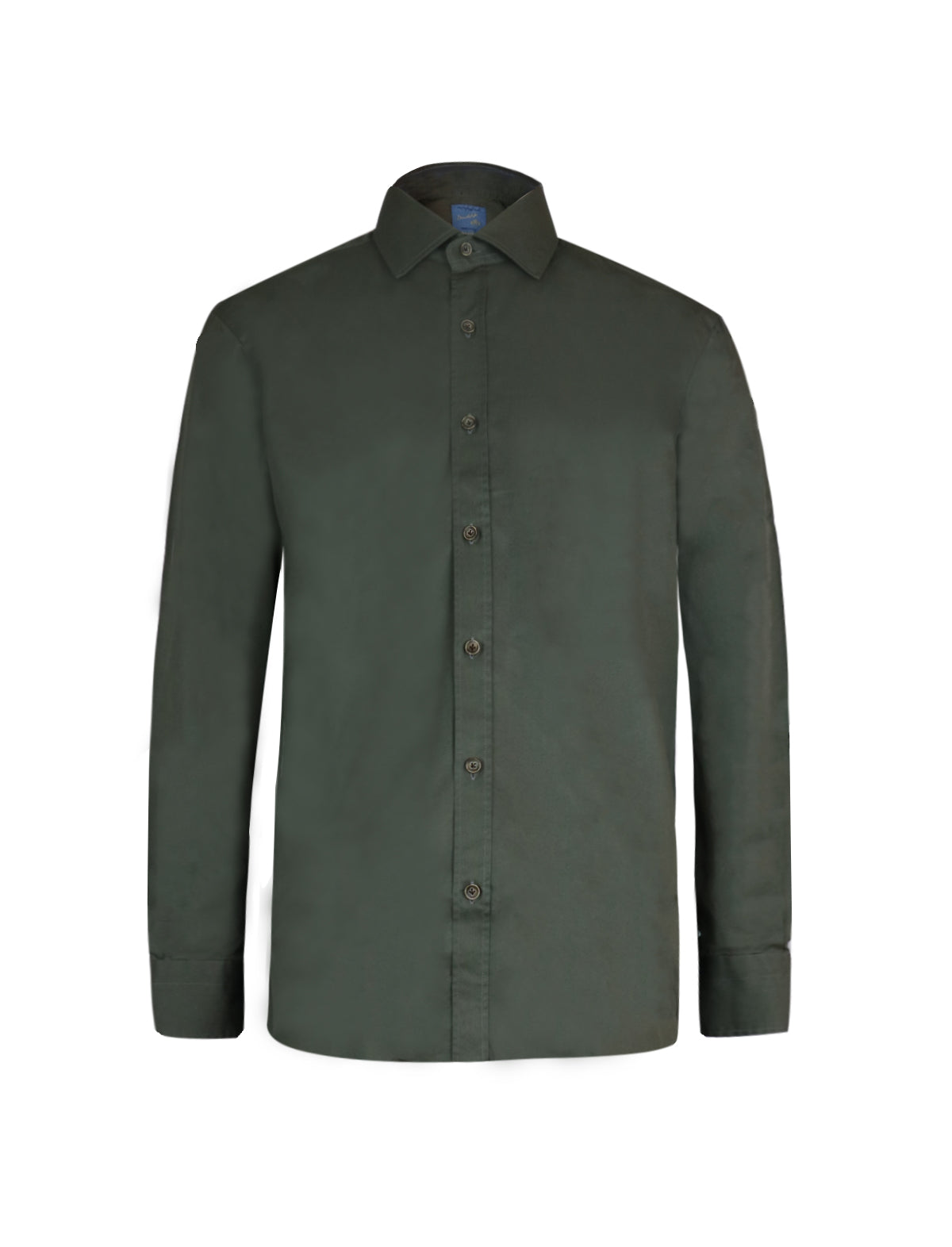 Barba Napoli Tailored Cotton Shirt in Army Green