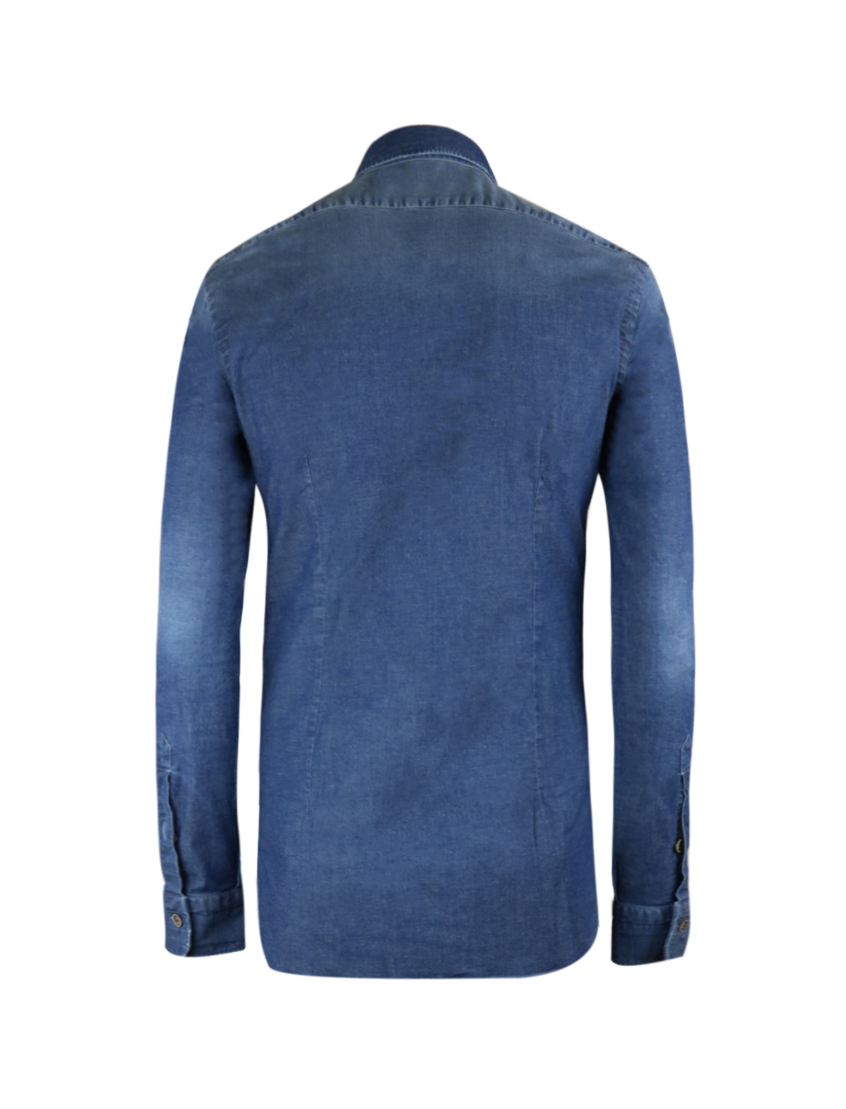 Barba Napoli Cotton Shirt in Washed Denim Blue