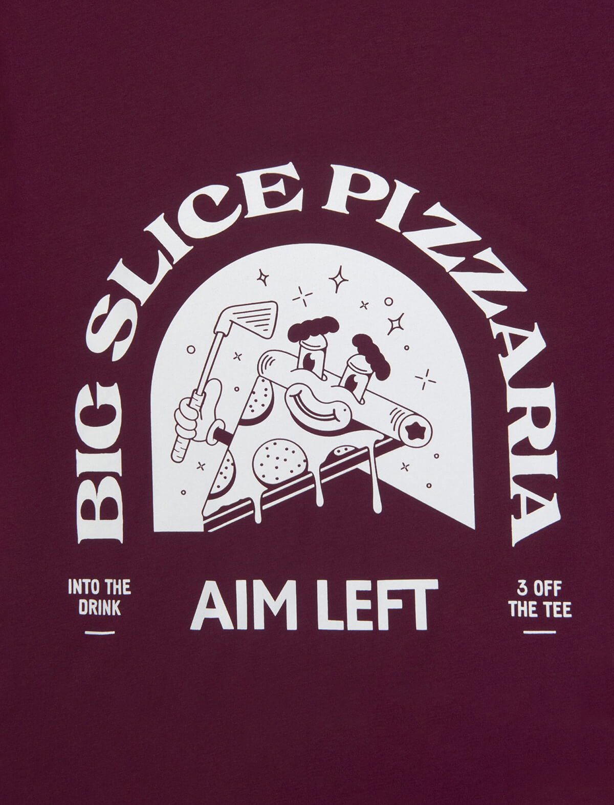 MANORS GOLF Big Slice T-Shirt in Burgundy