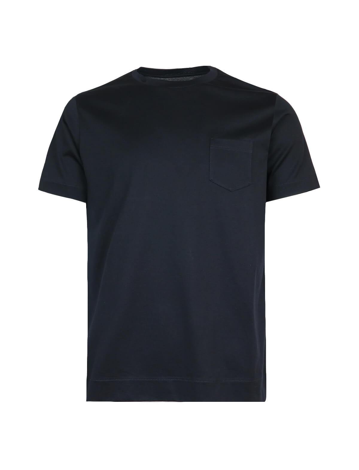 CIRCOLO 1901 Cotton T Shirt with Front Pocket in Black