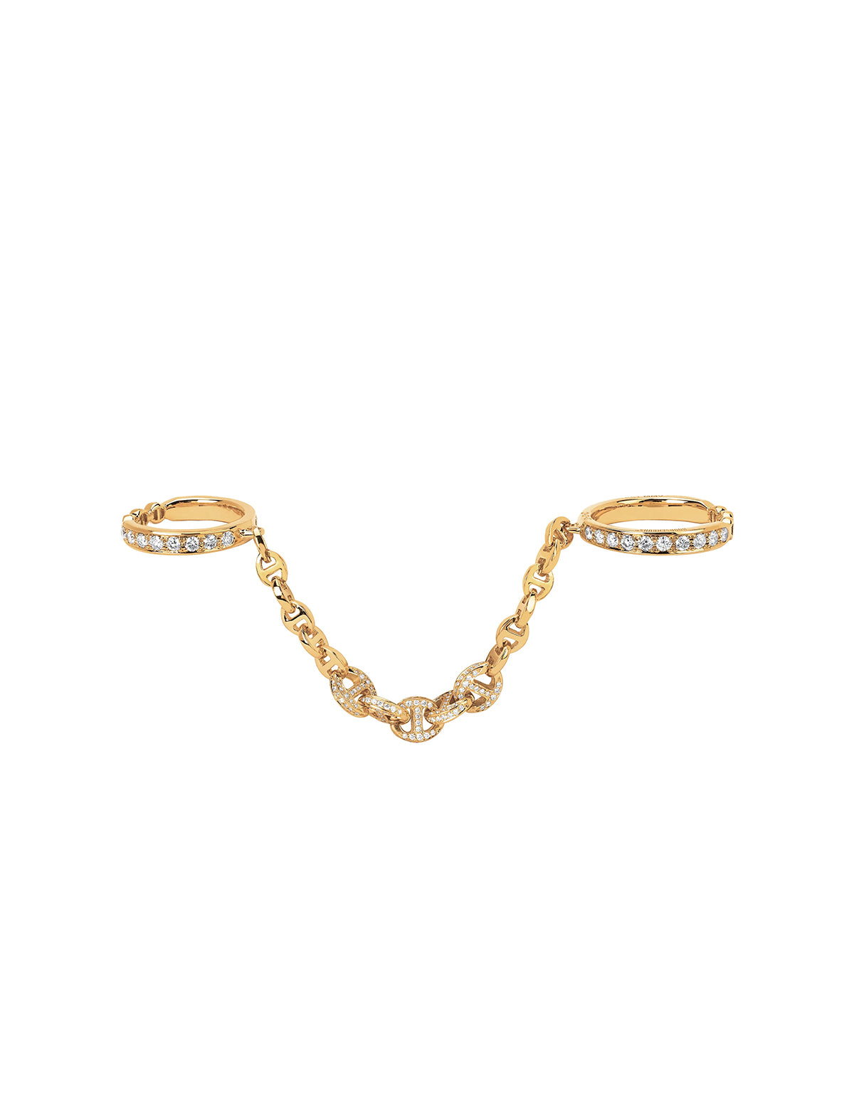 HOORSENBUHS Bonded 3mm Open-Links with 5mm Pavé Ring 18k Yellow Gold