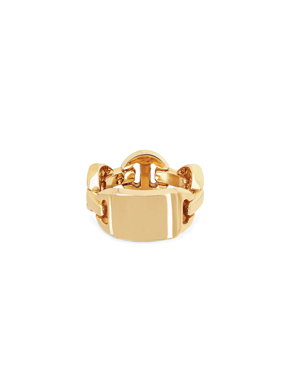 HOORSENBUHS Brute Classic Tri-Link Monogram Ring 18k Yellow Gold