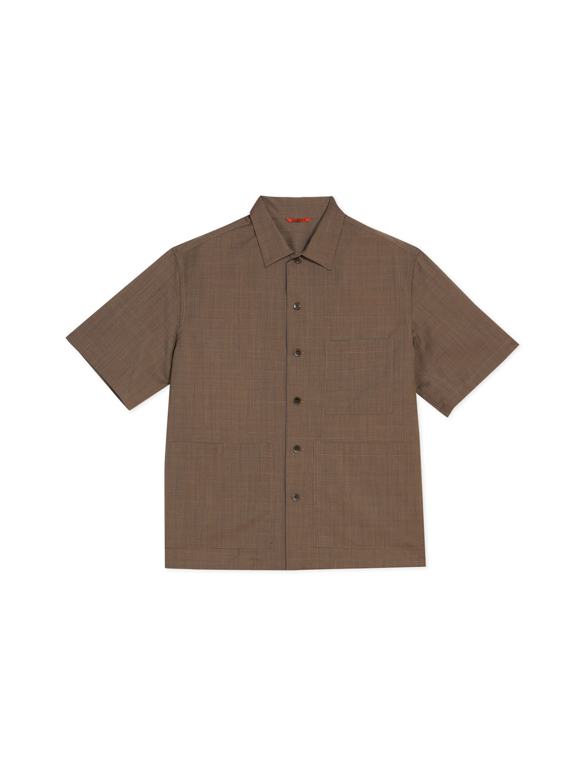 BARENA VENEZIA Short Sleeve Button-Up Shirt in Khaki