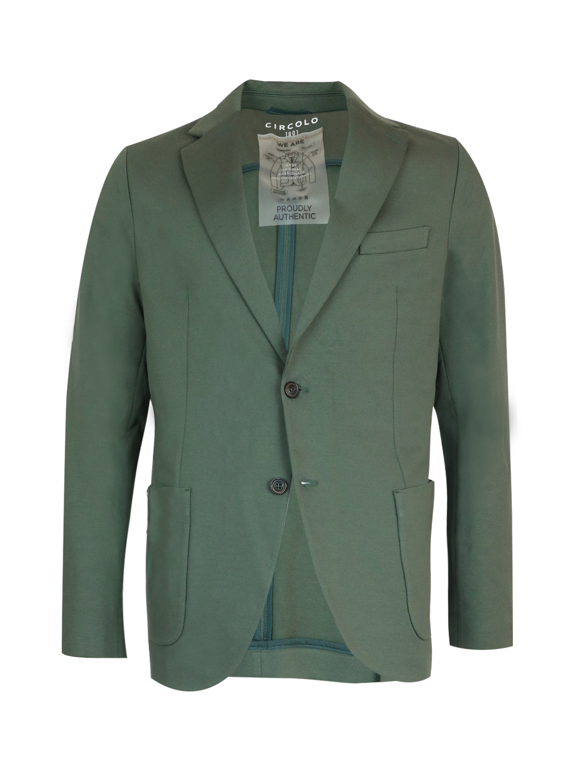 CIRCOLO 1901 Single-Breasted Cotton-Stretch Blazer in Slate Green