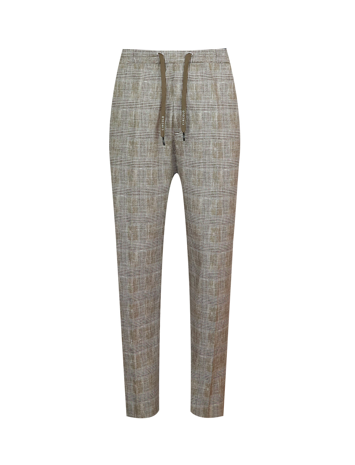 CIRCOLO 1901 Glen-Check Pants in Light Brown