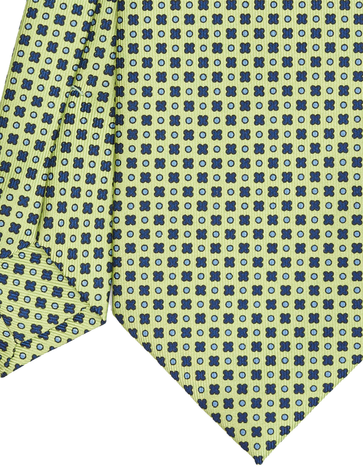 E.Marinella Hand-Printed Silk Tie in Green Floral