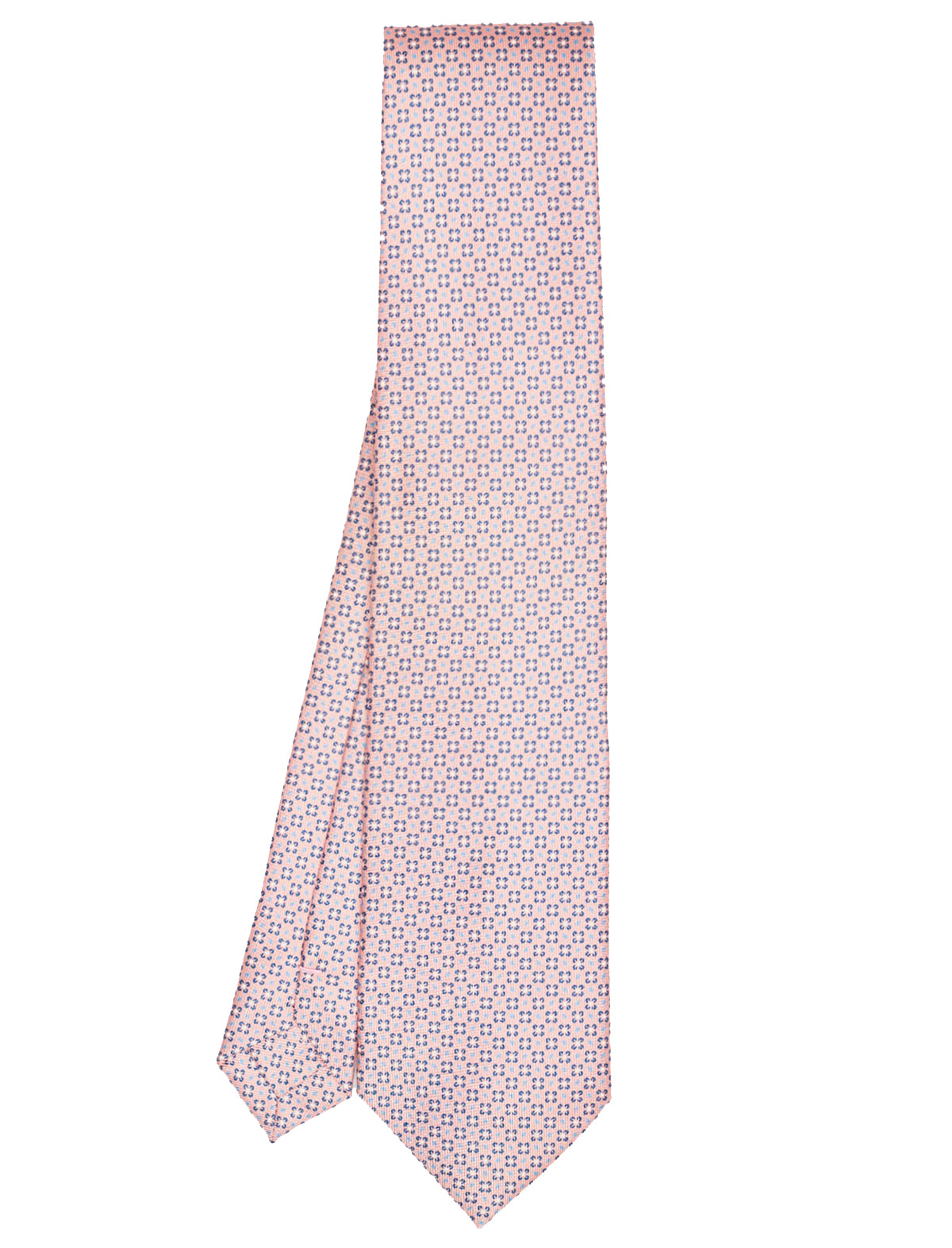 E.Marinella Hand-Printed Silk Tie in Light Pink Floral