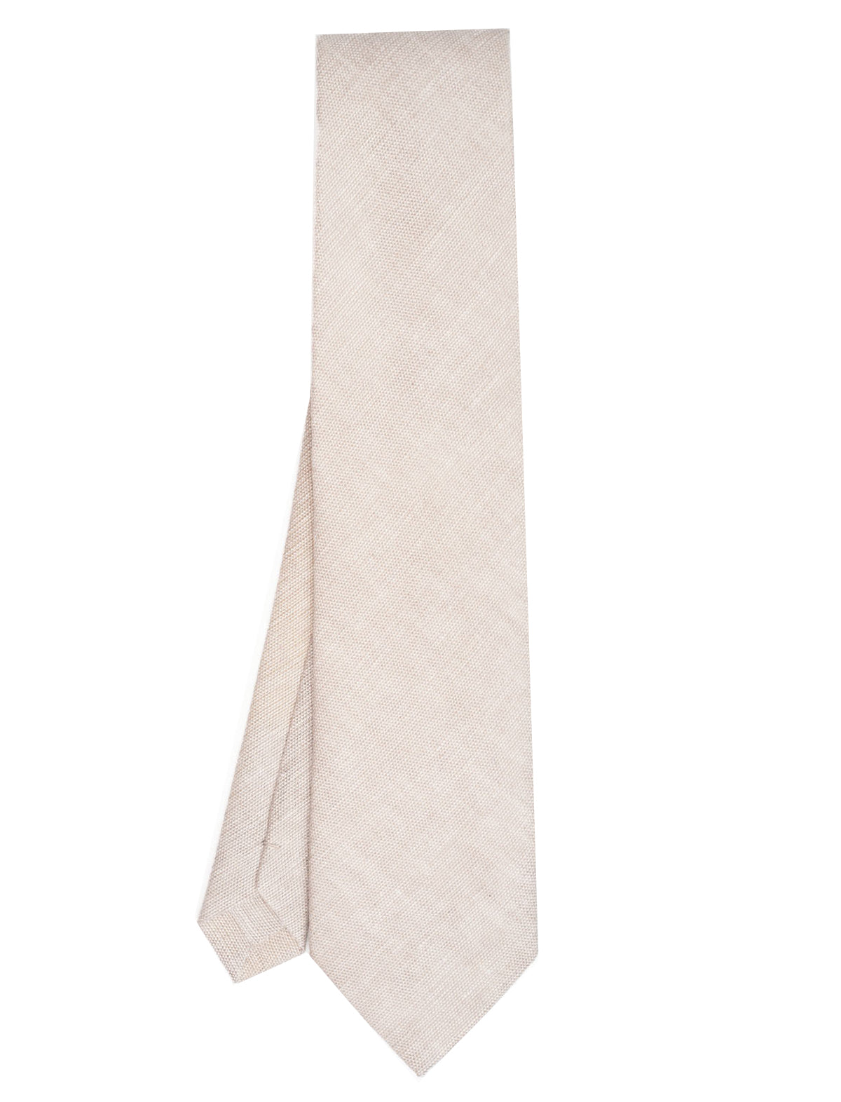 E.Marinella Linen Tie in Light Beige