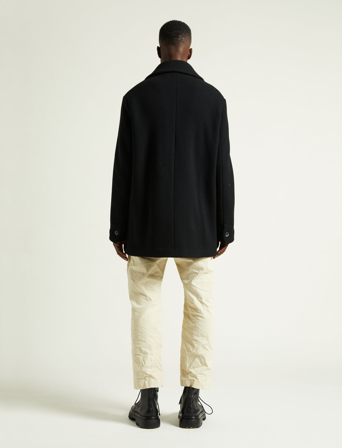 BARENA VENEZIA Double-Breasted Peacoat in Navy