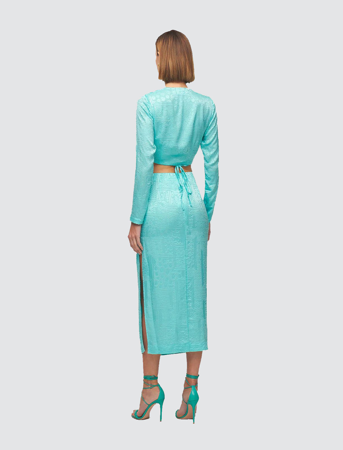 ROTATE Birger Christensen Caitlin Skirt in Aqua Blue