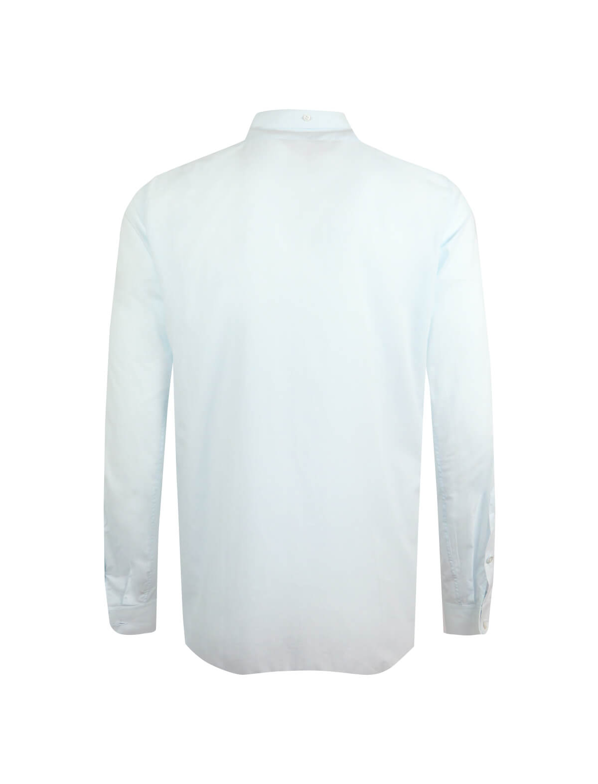 CARUSO Mandarin Collar Cotton Shirt in Light Blue