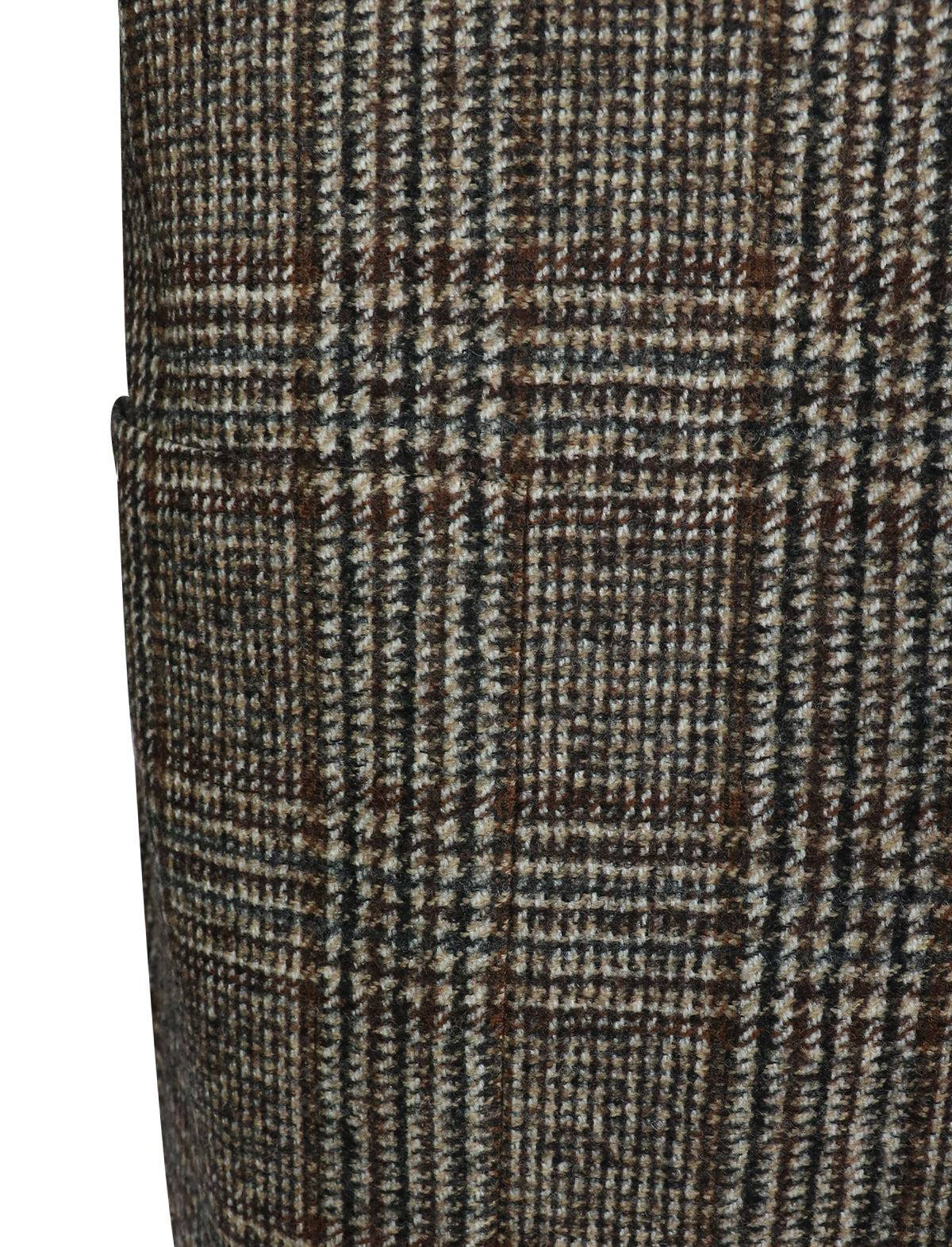 CARUSO Single-Breasted Wool-Blend Blazer in Brown Plaid