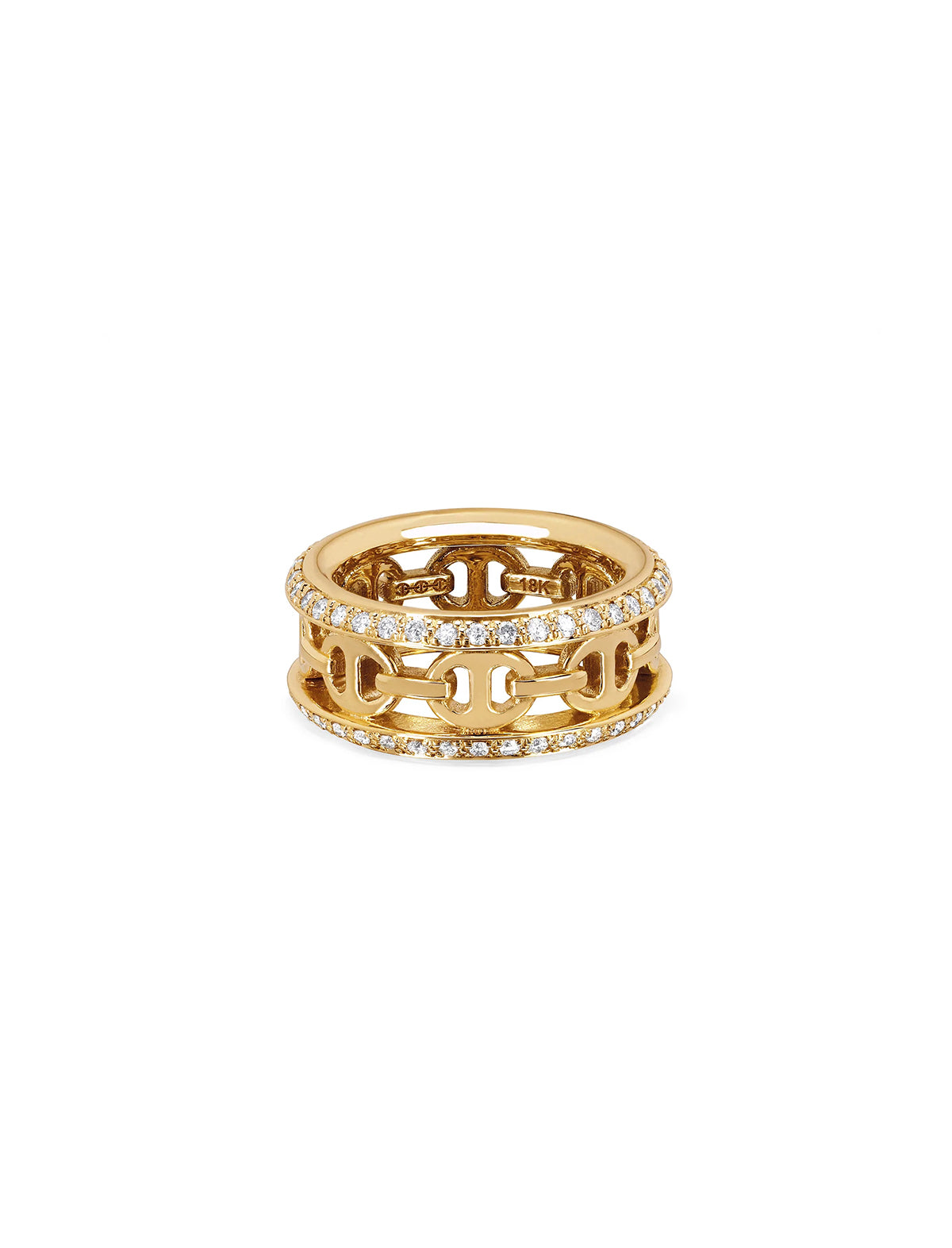 HOORSENBUHS Chassis III with Diamonds Ring 18k Yellow Gold