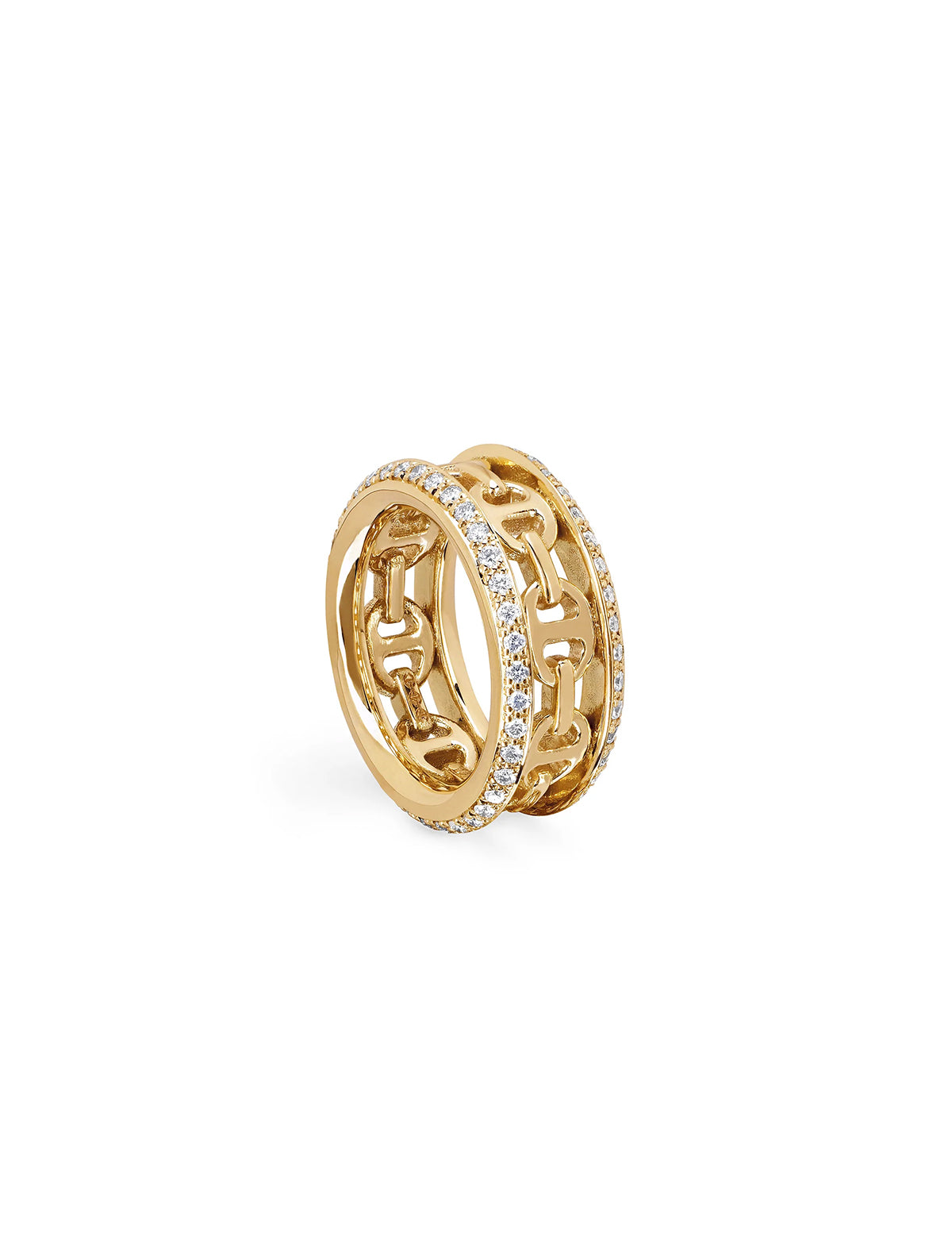 HOORSENBUHS Chassis III with Diamonds Ring 18k Yellow Gold