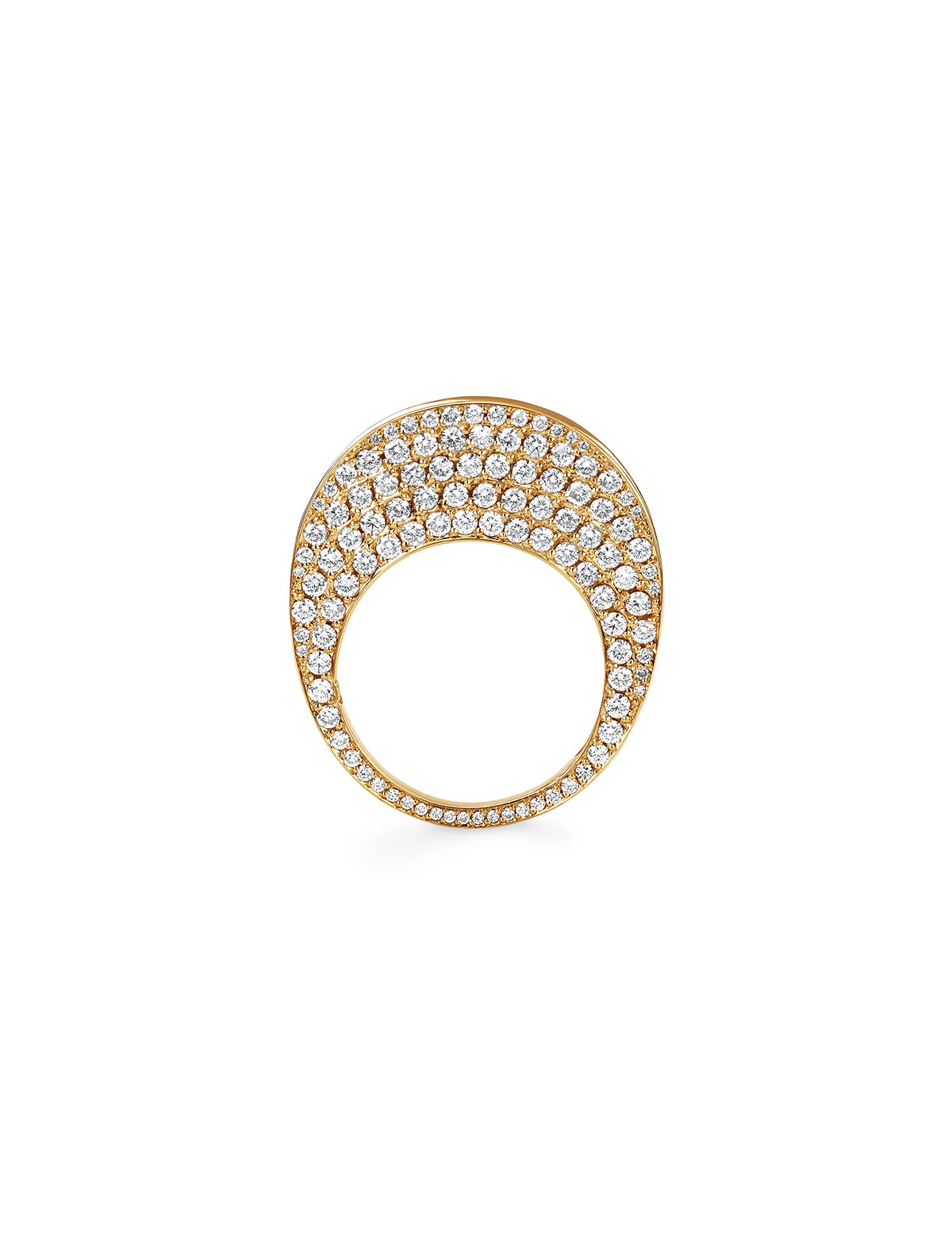 HOORSENBUHS Chip with Diamonds Ring 18k Yellow Gold