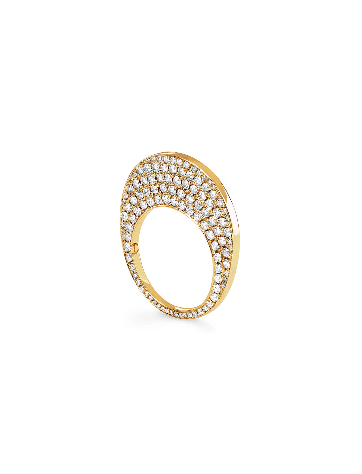 HOORSENBUHS Chip with Diamonds Ring 18k Yellow Gold