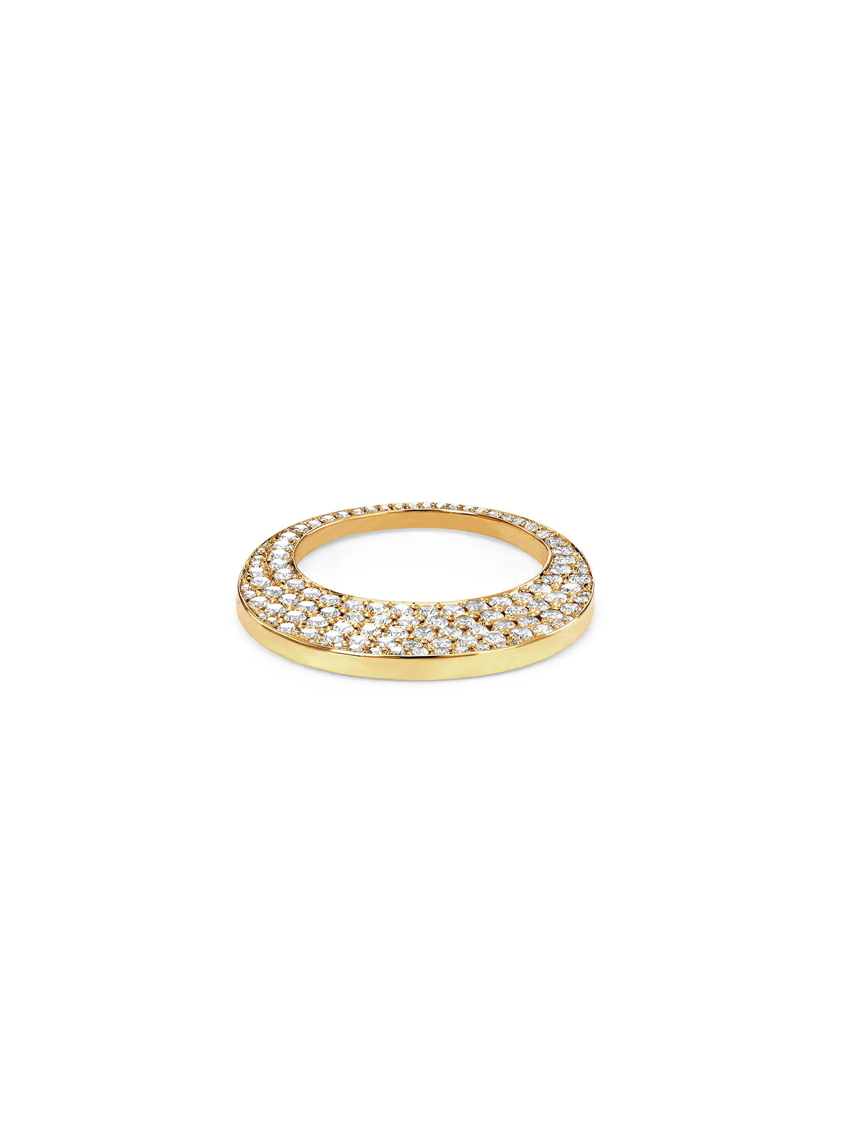 HOORSENBUHS Chip with Diamonds Ring 18k Yellow Gold