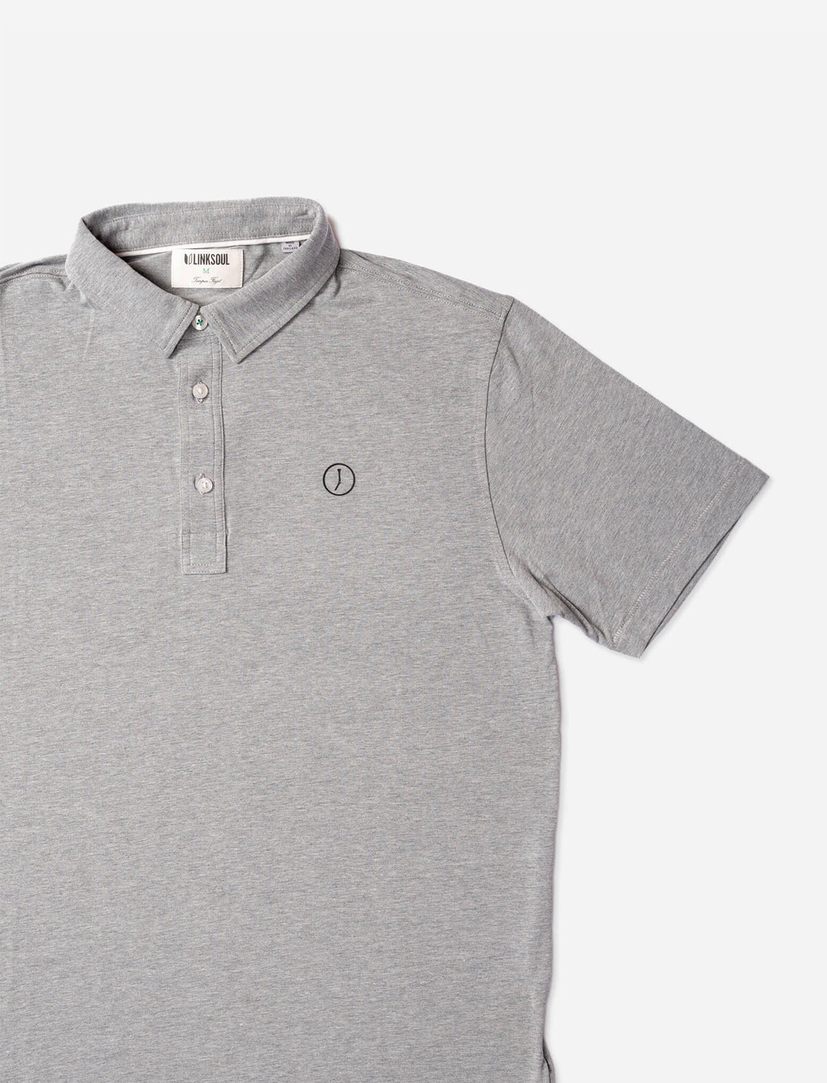 THE GOLFERS JOURNAL Circle Tee Drytech Polo Shirt in Grey