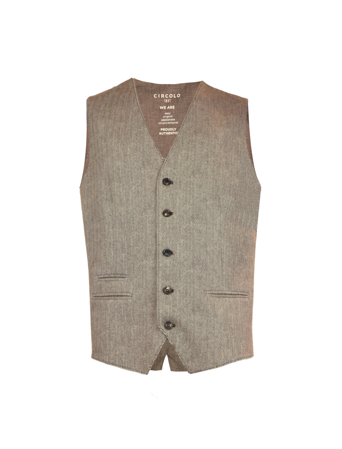 CIRCOLO 1901 Herringbone Vest in Brown