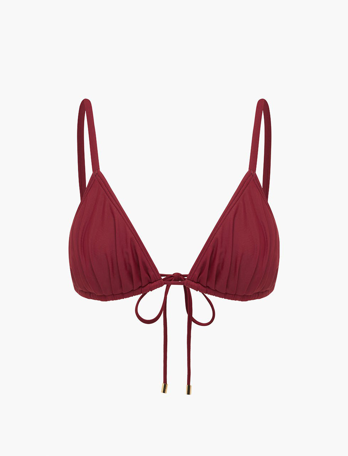 PEONY Ruched String Tri Top in Claret