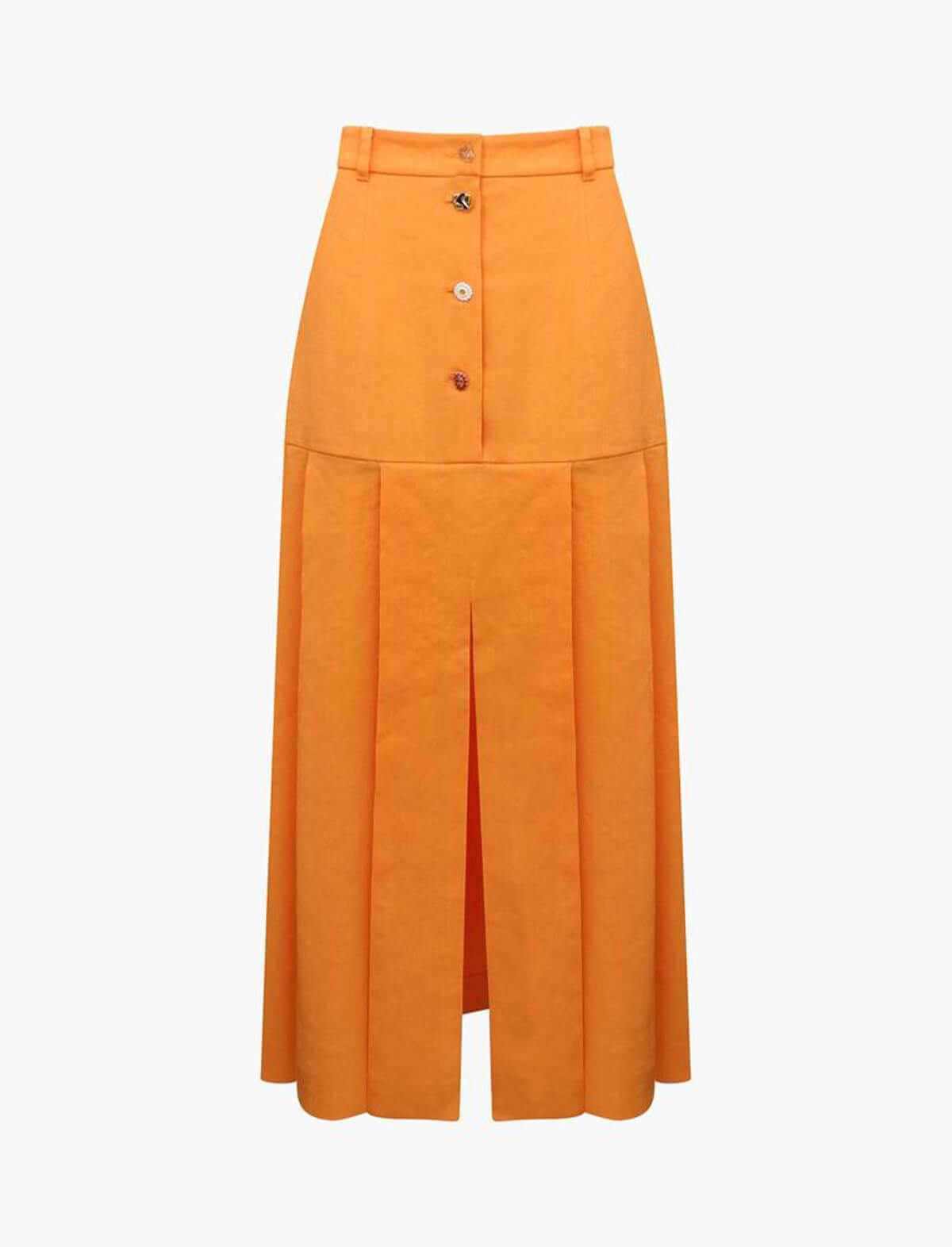 REJINA PYO Miller Viscose Blend Skirt In Orange | CLOSET Singapore