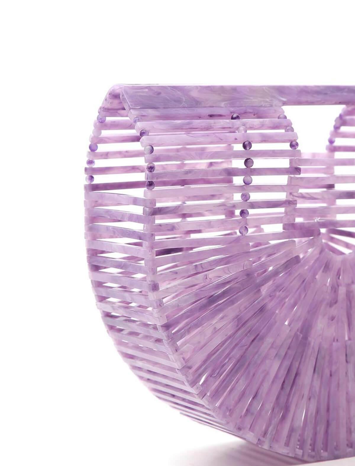 CULT GAIA Small Acrylic Ark Clutch Bag in Lavender | CLOSET Singapore