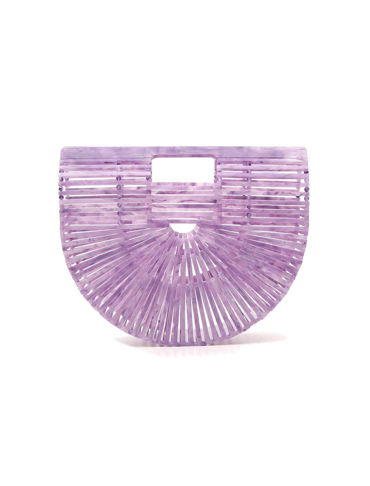 CULT GAIA Small Acrylic Ark Clutch Bag in Lavender | CLOSET Singapore