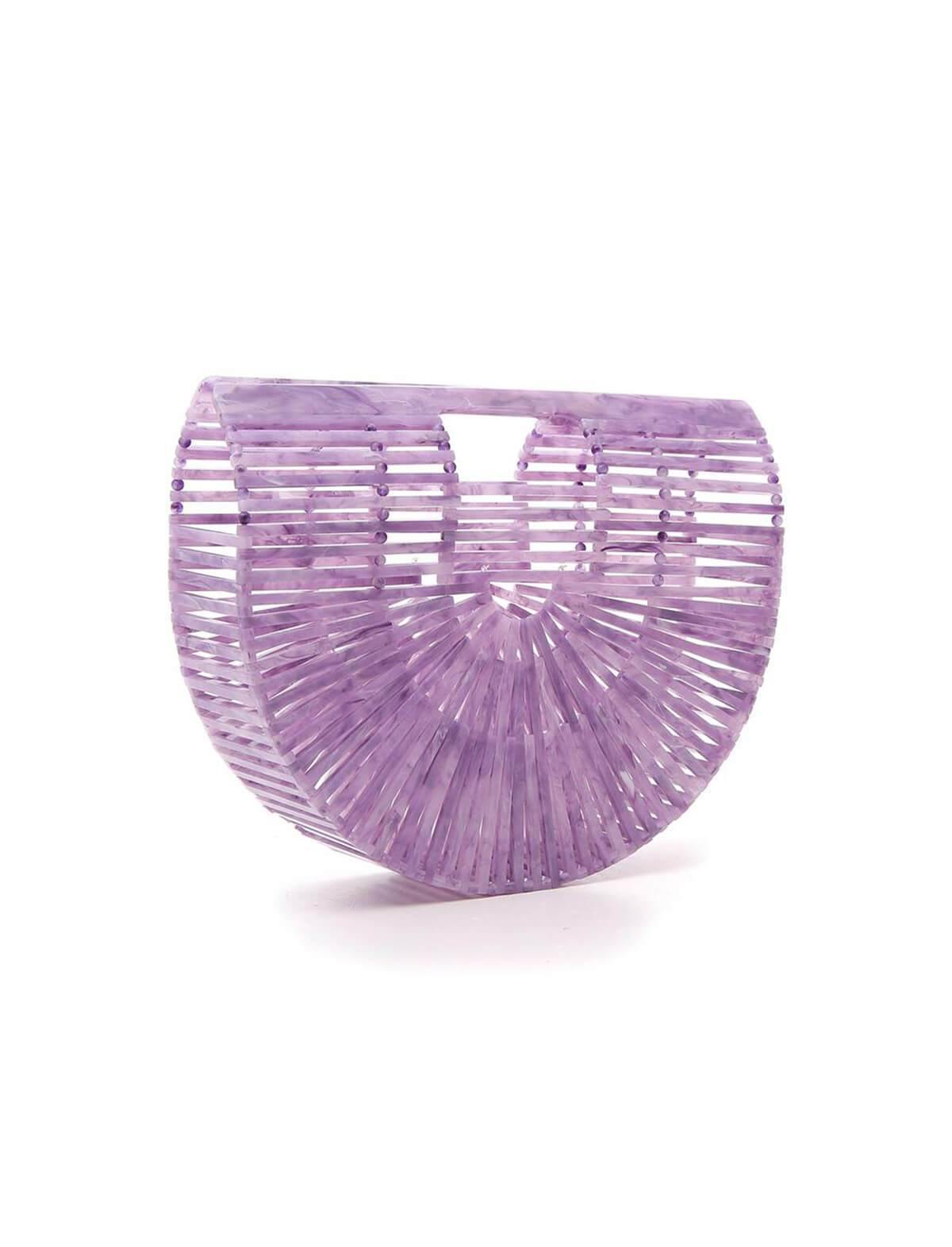 CULT GAIA Small Acrylic Ark Clutch Bag in Lavender | CLOSET Singapore