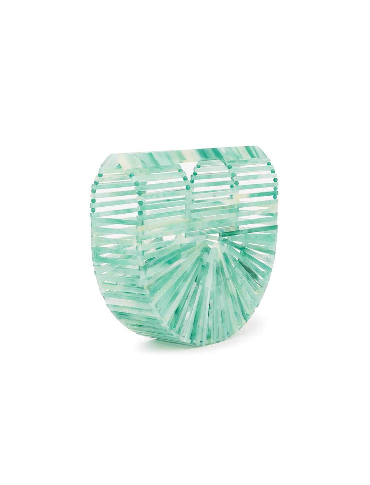 CULT GAIA Mini Acrylic Ark Clutch in Seaglass | CLOSET Singapore