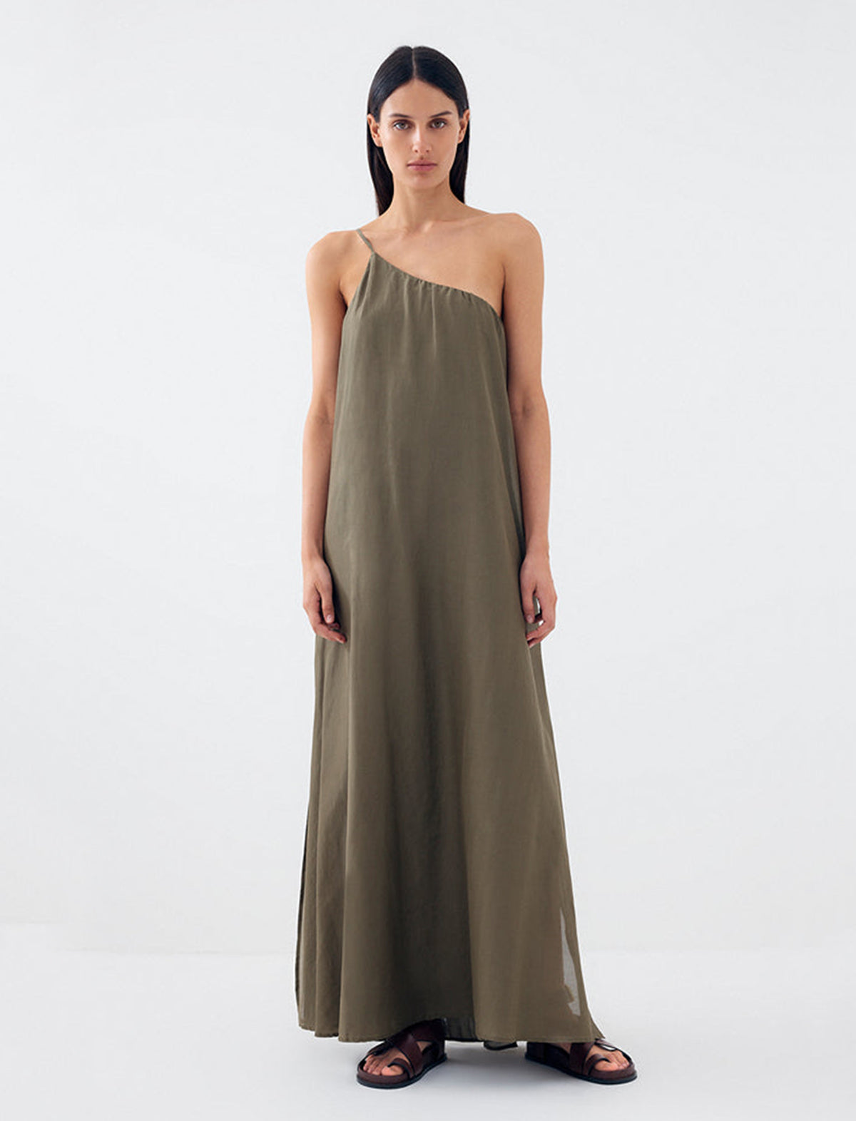 BIRD & KNOLL Otto Maxi Dress in Moss