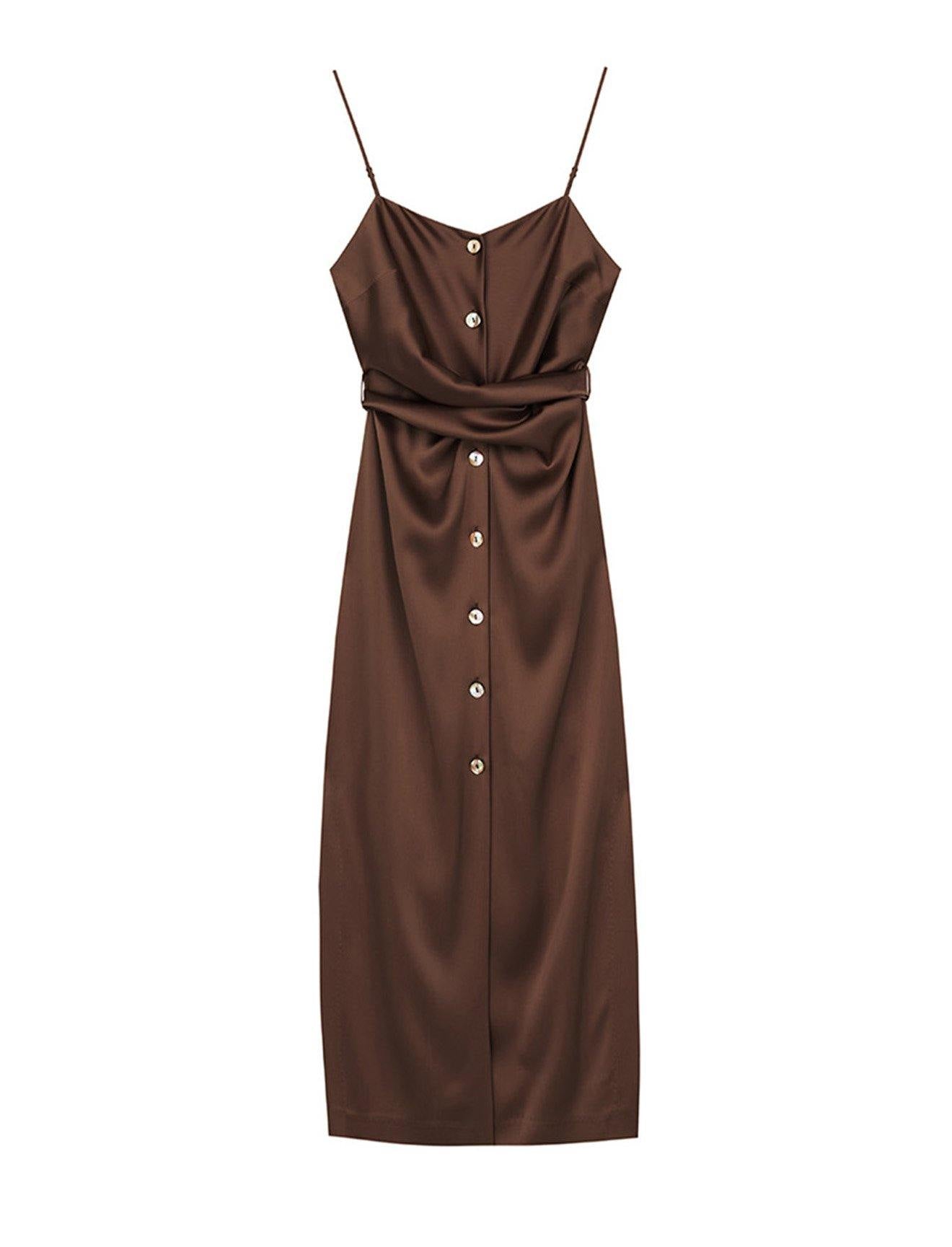 NANUSHKA Sayan Dress In Brown | CLOSET Singapore