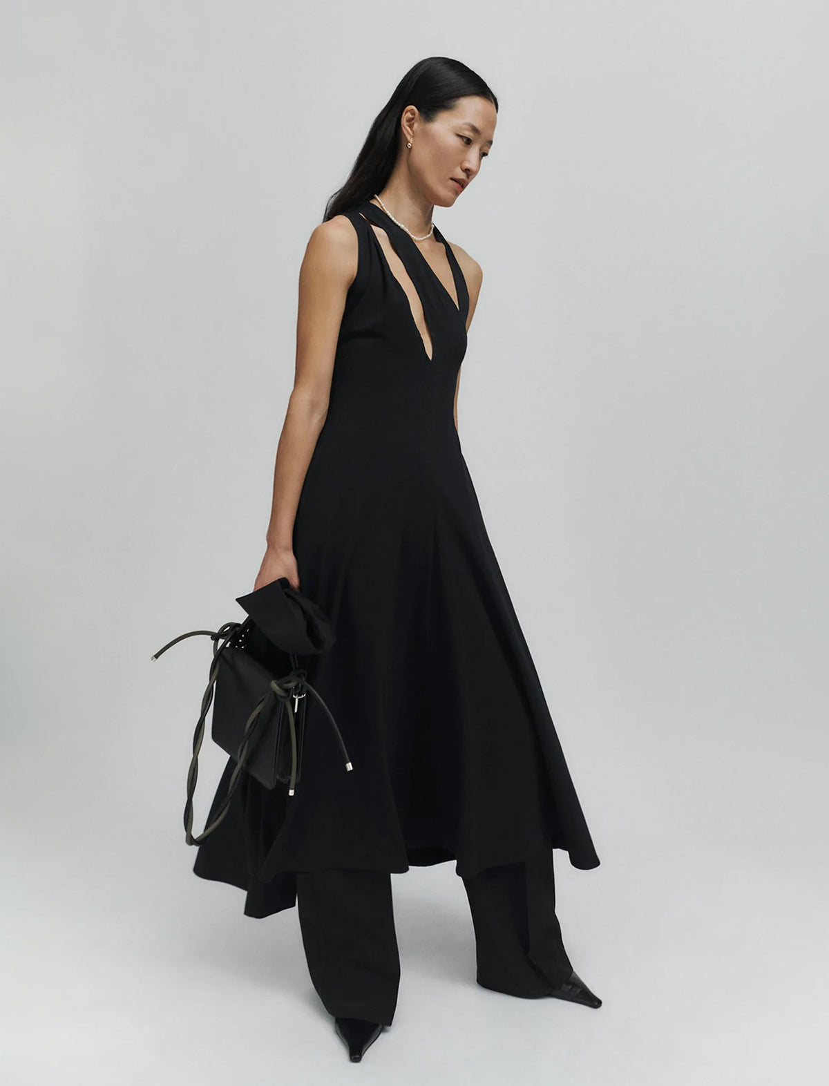 BEAUFILLE Triple Strap Dress in Black