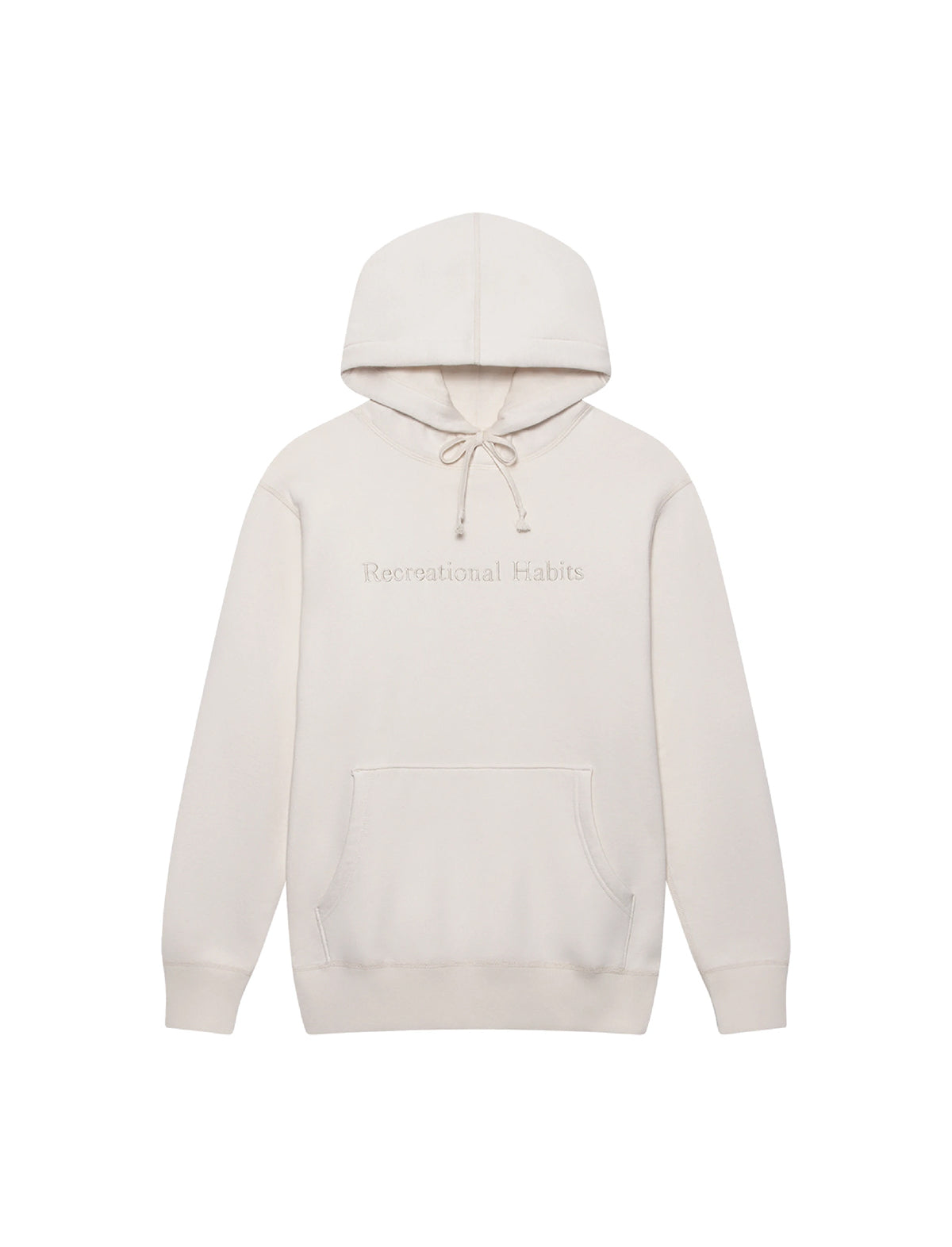 RECREATIONAL HABITS Driver Hoodie With Wordmark in Cream