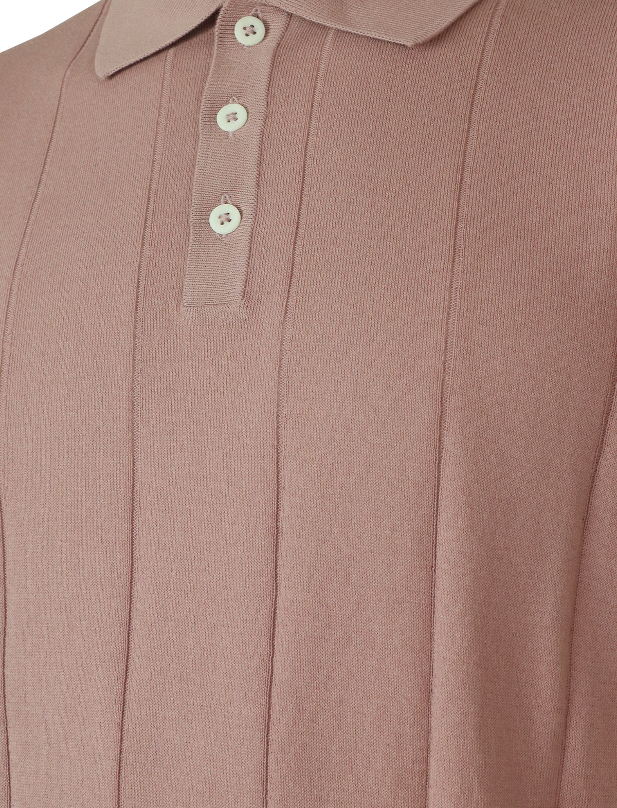 LARDINI Cotton Knitted Polo Shirt in Pink