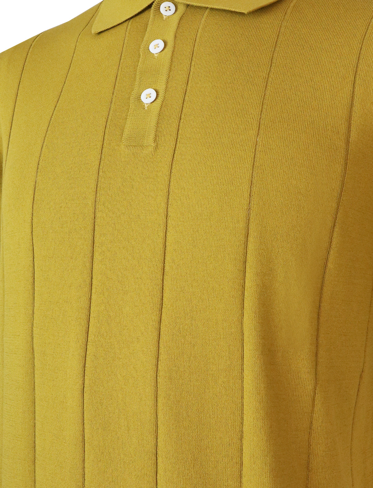 LARDINI Cotton Knitted Polo Shirt in Yellow