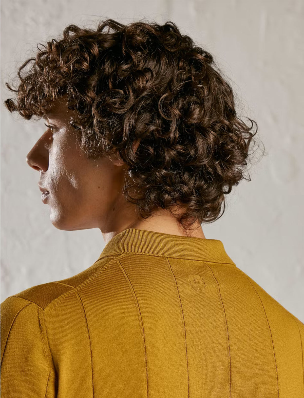 LARDINI Cotton Knitted Polo Shirt in Yellow