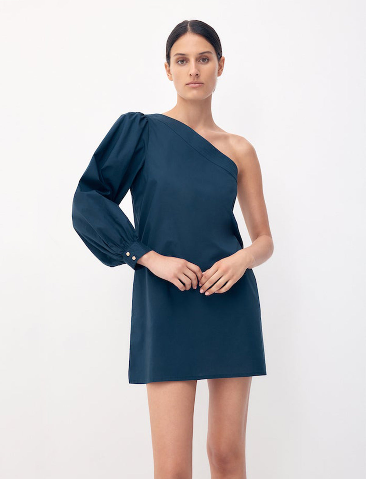 BIRD & KNOLL Effie Cotton Dress in Indigo