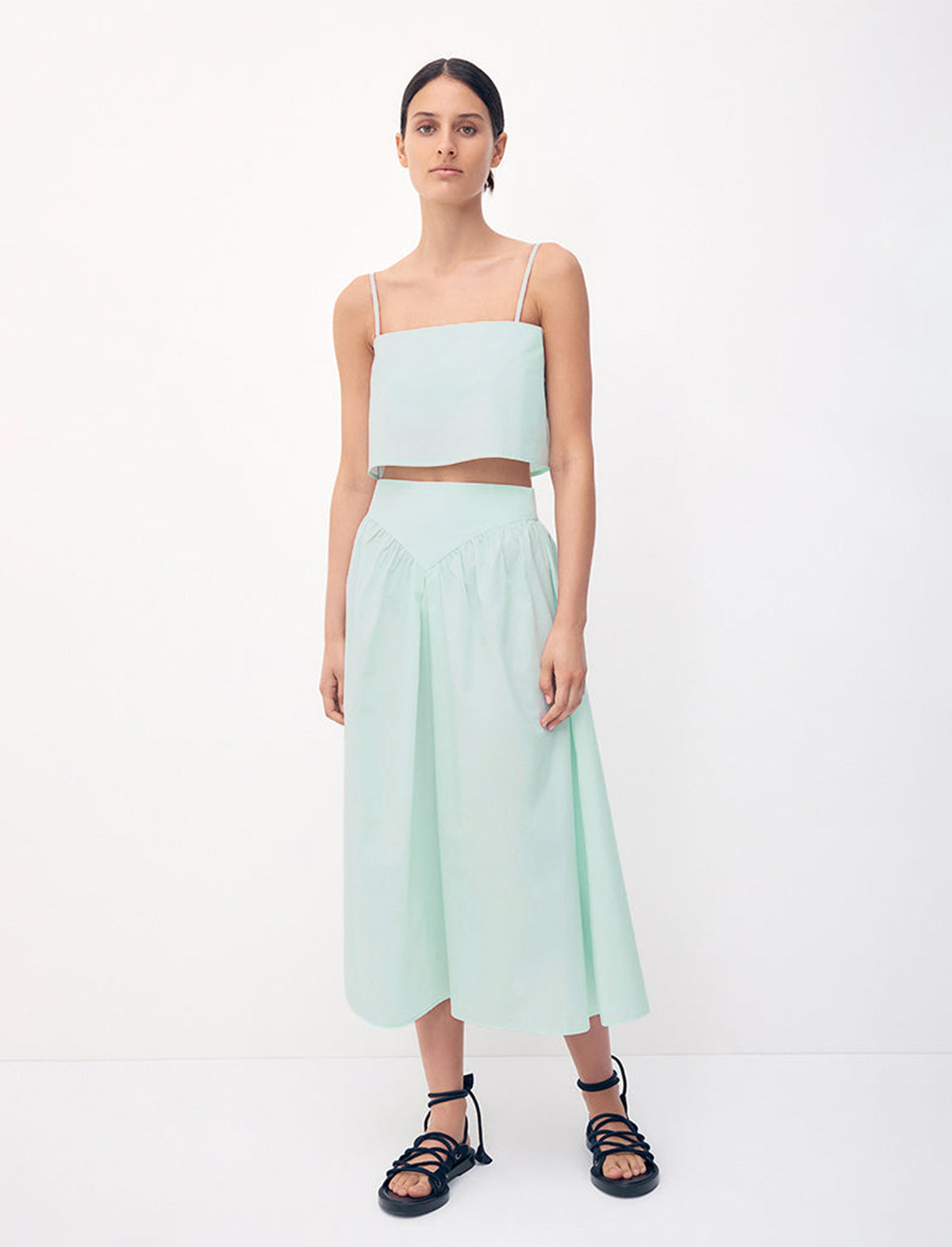 BIRD & KNOLL Eve Cotton Top in Mint