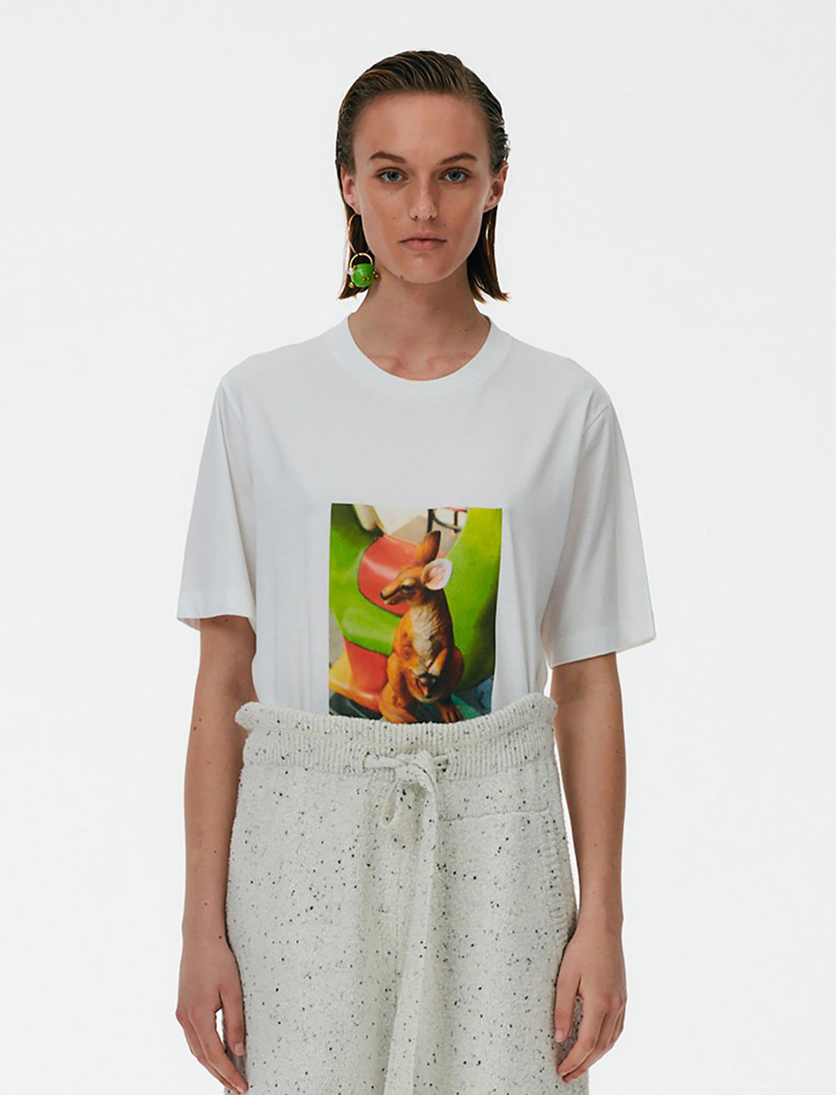 TIBI Kangaroo Series T-Shirt in White