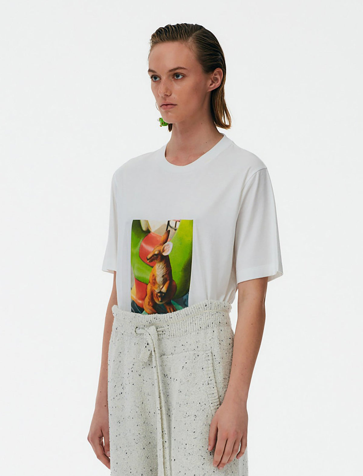 TIBI Kangaroo Series T-Shirt in White