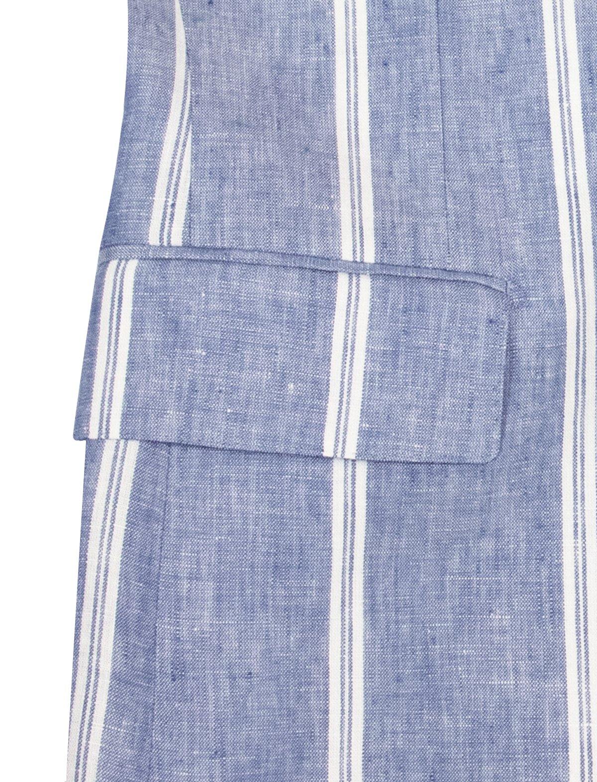 GABRIELE PASINI 2-Piece Linen Suit in Light Blue Ticking Stripes | CLOSET Singapore
