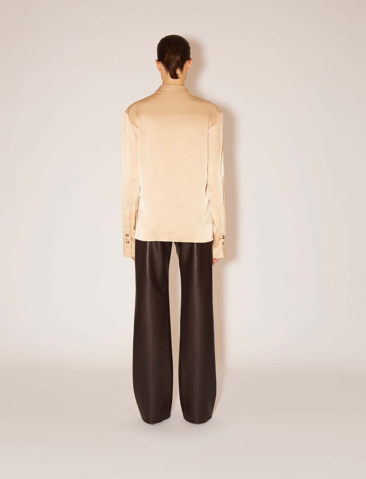 NANUSHKA Fri Satin Shirt in Champagne