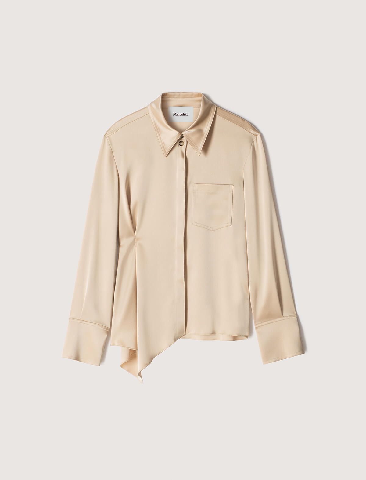 NANUSHKA Fri Satin Shirt in Champagne