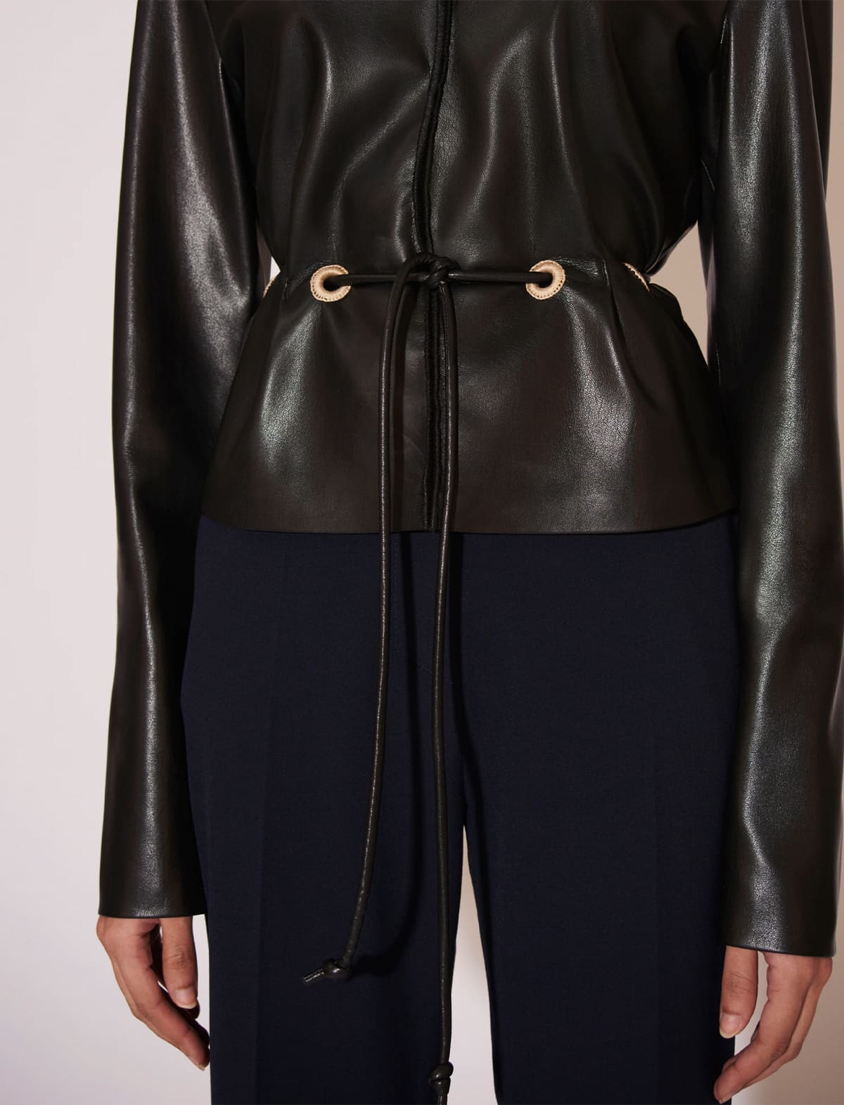 NANUSHKA Faroe Vegan Leather Top in Black