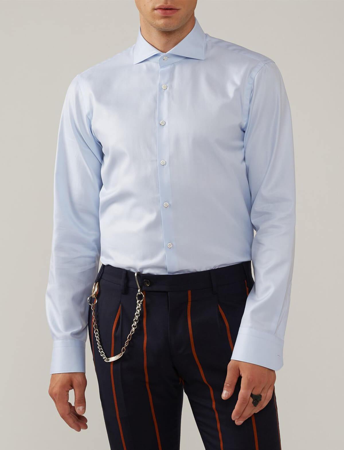 GABRIELE PASINI Weave Shirt in Light Blue | CLOSET Singapore