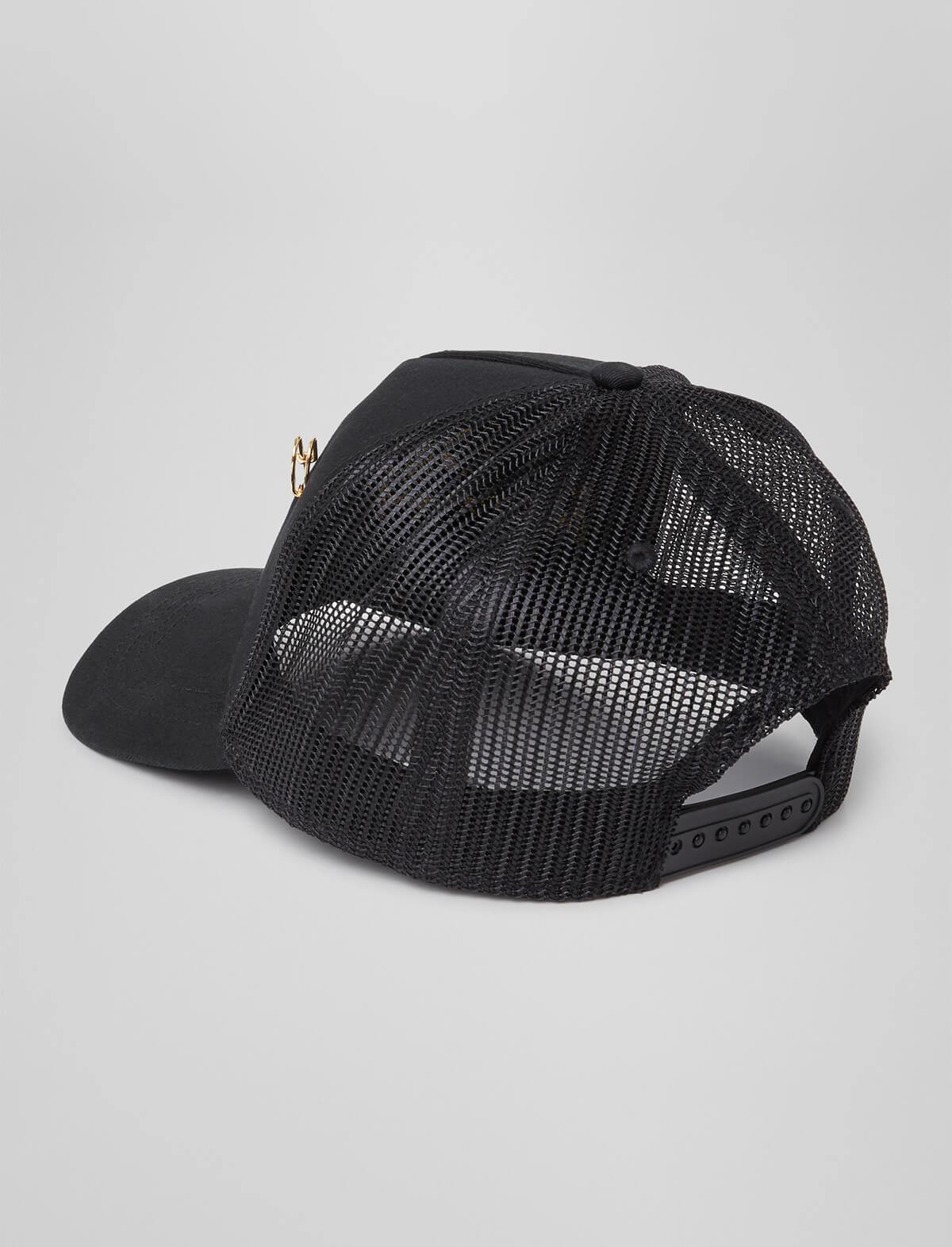 GABRIELE PASINI Embroidered Skull Logo Cap in Black | CLOSET Singapore